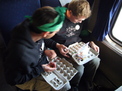 Dan and Doug sorting jelly beans